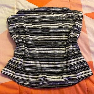 Tube top ~ black and white striped